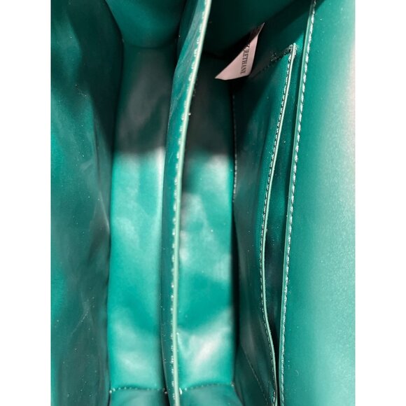 Francesca’s Women Green Trapez Hourglass Chain Top Hand Bag Sz M - Picture 7 of 8